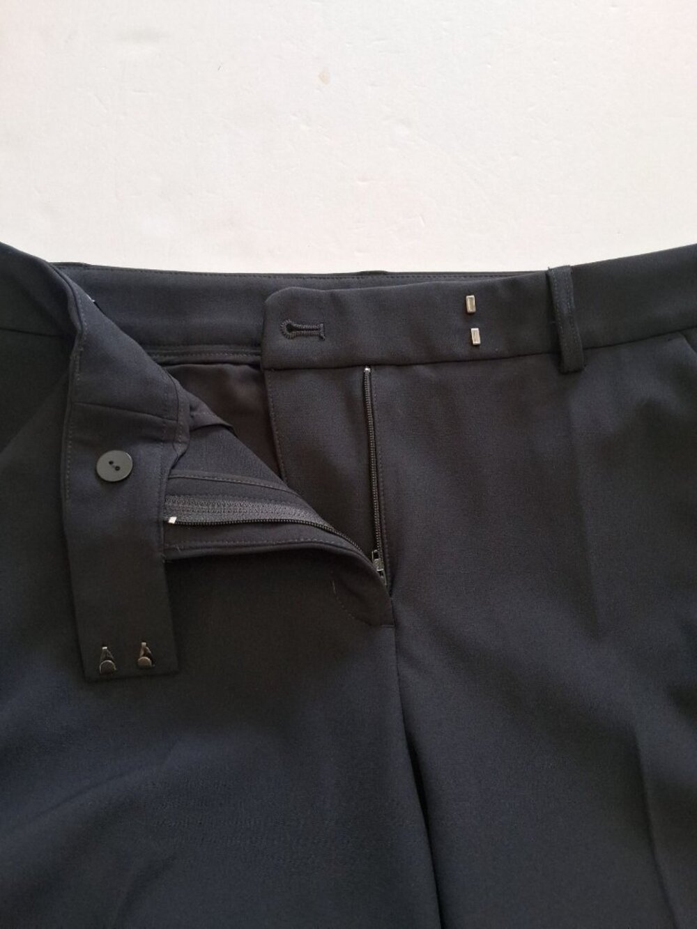 Express Editor 6L Wide Leg Relaxed Trouser Mid Rise Black Pants Size 6L - Picture 7 of 10